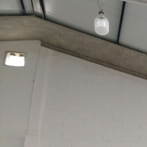 Foto en detalle de Lana de roca aplicada a una construcción